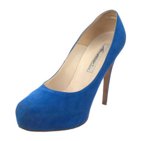Brian Atwood Maniac cobalt blue suede high heel pumps 39 $600 - Picture 2 of 8